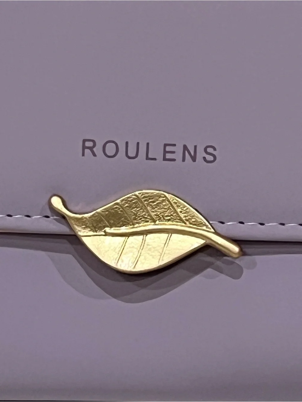 Roulens Lavender Purple RFID Blocking PU Leather Leaf Pendant Card Holder Wallet
